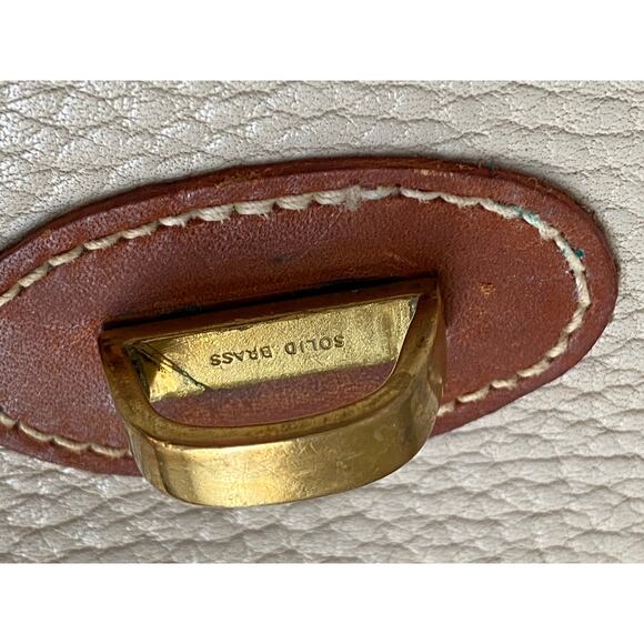 Rare Vintage Dooney and Bourke AWL Bone British Tan saddle tack calvary bag - Picture 8 of 12